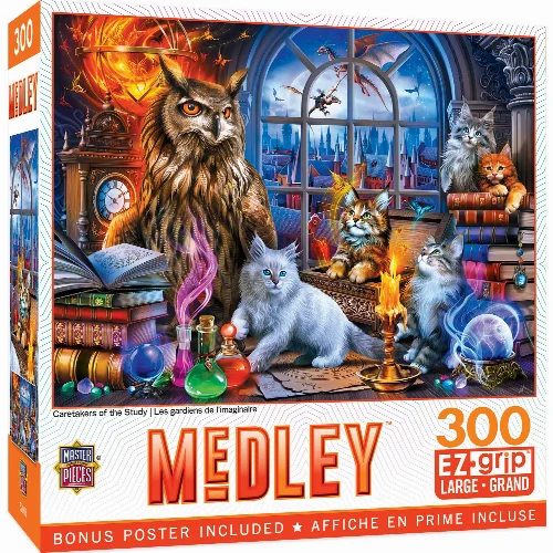 MasterPieces Medley Jigsaw Puzzle - Caretakers of the Study - 300 Piece - Image 1