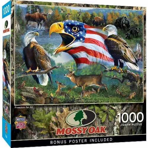 MasterPieces Mossy Oak Jigsaw Puzzle - Freedom for All - 1000 Piece - Image 1