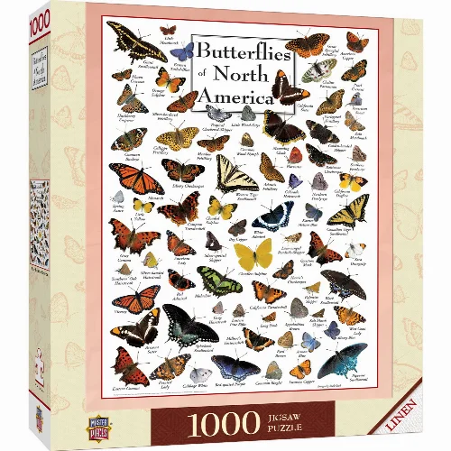 MasterPieces Field Guide Jigsaw Puzzle - Butterflies of North America - 1000 Piece - Image 1