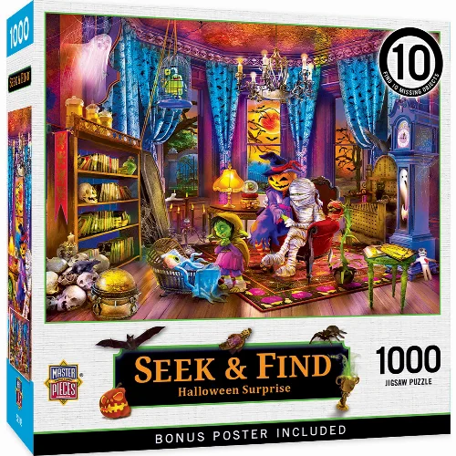 MasterPieces Seek & Find Jigsaw Puzzle - Halloween Surprise - 1000 Piece - Image 1
