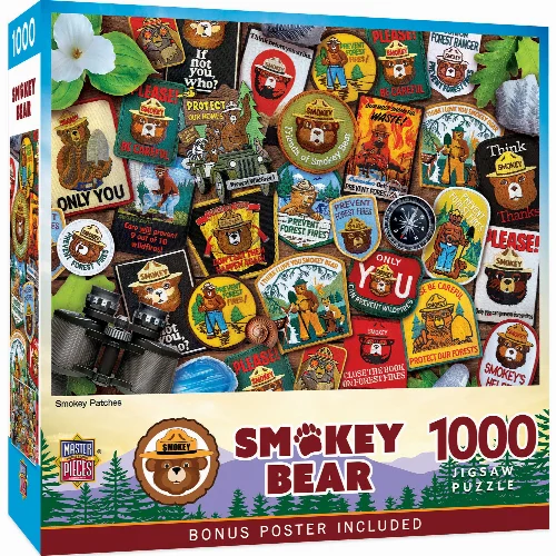 MasterPieces Smokey Bear Jigsaw Puzzle - Patches - 1000 Piece - Image 1