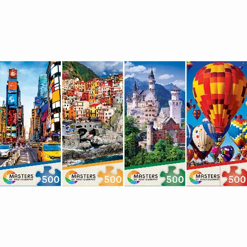 MasterPieces Space Savers Jigsaw Puzzle - Masters of Photography 4-Pack - 500 Piece - Image 1