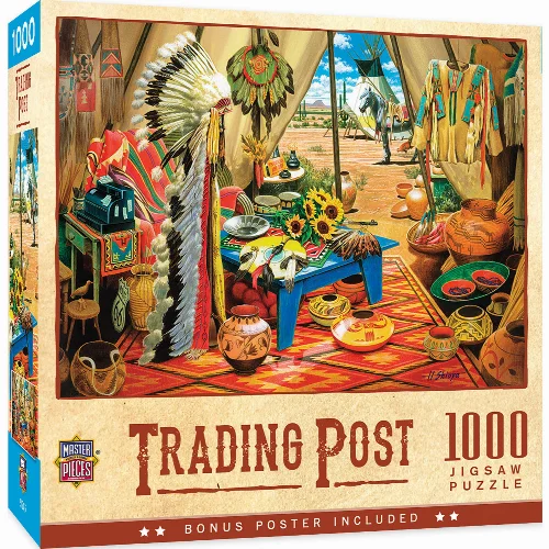 MasterPieces Tribal Spirit Jigsaw Puzzle - Trading Post - 1000 Piece - Image 1