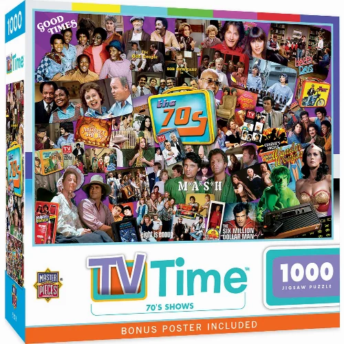 MasterPieces TV Time Jigsaw Puzzle - 70's Shows - 1000 Piece - Image 1