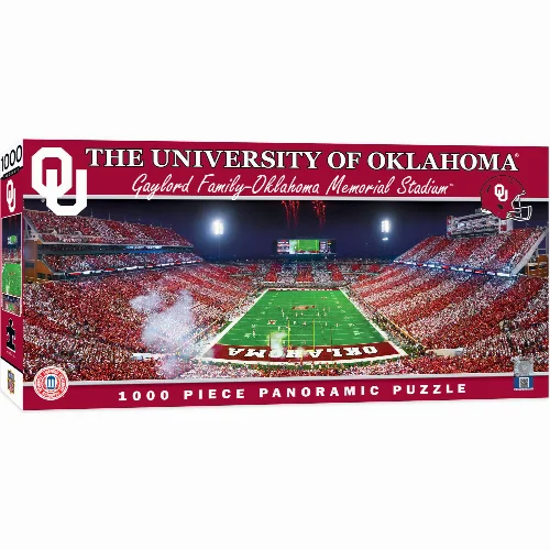MasterPieces Panoramic Jigsaw Puzzle - Oklahoma Sooners - End View - 1000 Piece - Image 1