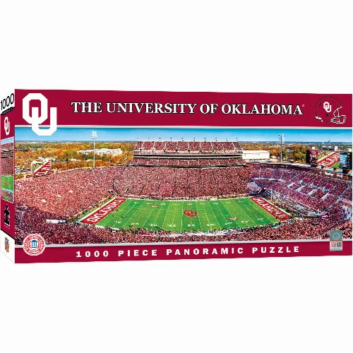 MasterPieces Panoramic Jigsaw Puzzle - Oklahoma Sooners - Center View - 1000 Piece - Image 1