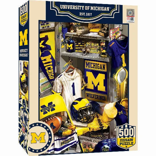 MasterPieces Locker Room Jigsaw Puzzle - Michigan Wolverines - 500 Piece - Image 1