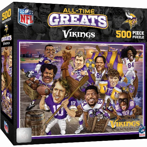 MasterPieces All Time Greats Jigsaw Puzzle - Minnesota Vikings - 500 Piece - Image 1