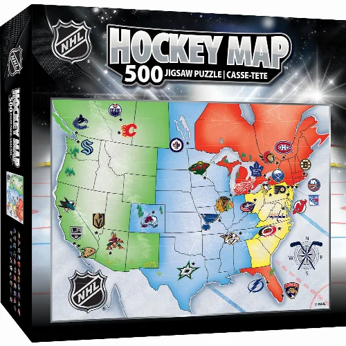 MasterPieces NHL Jigsaw Puzzle - League Map - 500 Piece - Image 1