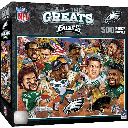 MasterPieces All Time Greats Jigsaw Puzzle - Philadelphia Eagles - 500 Piece - Image 1