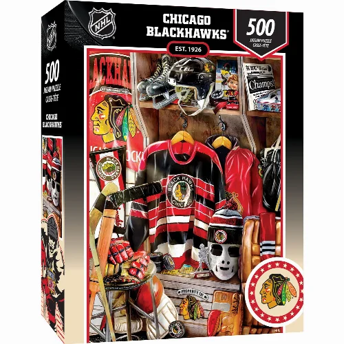 MasterPieces Locker Room Jigsaw Puzzle - Chicago Blackhawks - 500 Piece - Image 1