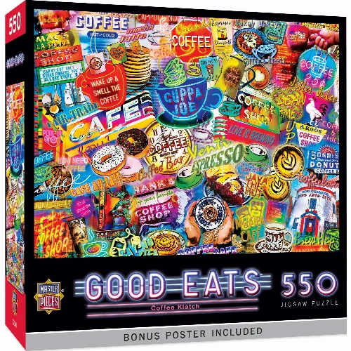MasterPieces Good Eats Jigsaw Puzzle - Coffee Klatch - 550 Piece - Image 1