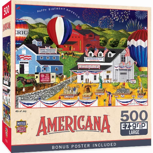 MasterPieces Americana Jigsaw Puzzle - 4th of July - 500 Piece - Image 1
