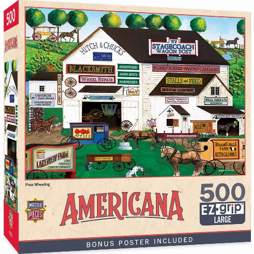 MasterPieces Americana Jigsaw Puzzle - Free Wheeling - 500 Piece - Image 1