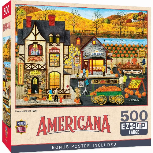 MasterPieces Americana Jigsaw Puzzle - Harvest Street Party - 500 Piece - Image 1
