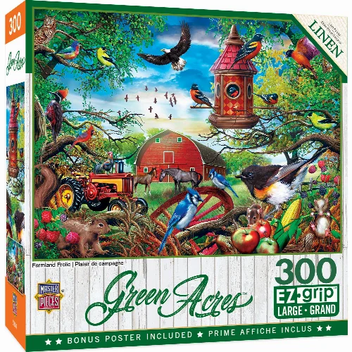 MasterPieces Green Acres Jigsaw Puzzle - Farmland Frolic - 300 Piece - Image 1