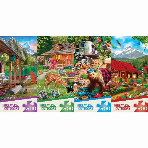MasterPieces Space Savers Jigsaw Puzzle - Great Outdoors 4-Pack - 500 Piece - Image 1