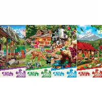 MasterPieces Space Savers Jigsaw Puzzle - Great Outdoors 4-Pack - 500 Piece