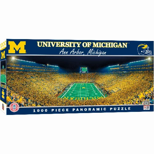 MasterPieces Panoramic Jigsaw Puzzle - Michigan Wolverines - End View - 1000 Piece - Image 1