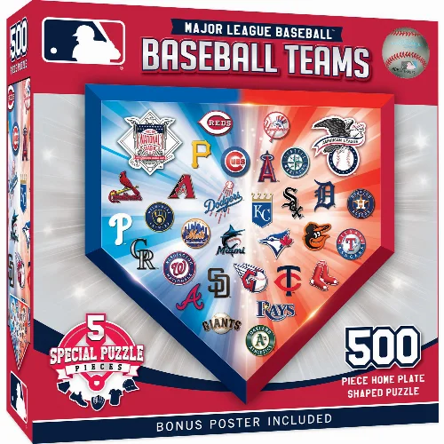 MasterPieces MLB Jigsaw Puzzle - Home Plate Shaped Puzzle - 500 Piece - Image 1