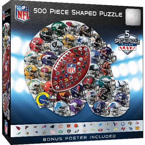 MasterPieces NFL Jigsaw Puzzle - Drip Art Helmet Shaped Puzzle - 500 Piece - Image 1