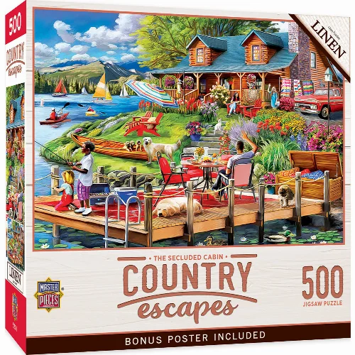MasterPieces Country Escapes Jigsaw Puzzle - The Secluded Cabin - 500 Piece - Image 1