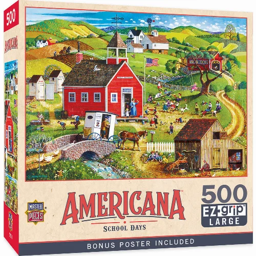 MasterPieces Americana Jigsaw Puzzle - School Days - 500 Piece - Image 1
