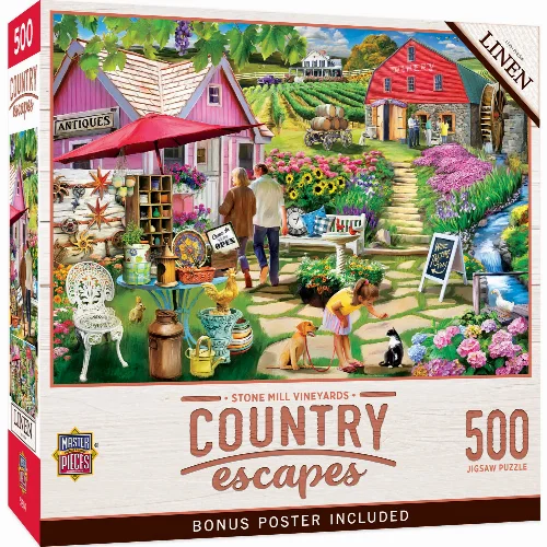 MasterPieces Country Escapes Jigsaw Puzzle - Stone Mill Vineyards - 500 Piece - Image 1