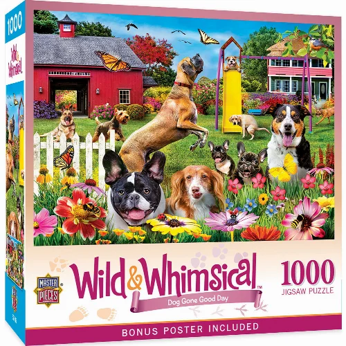 MasterPieces Wild & Whimsical Jigsaw Puzzle - Dog Gone Good Day - 1000 Piece - Image 1