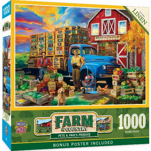 MasterPieces Farm & Country Jigsaw Puzzle - Pete & Paul's Produce - 1000 Piece - Image 1