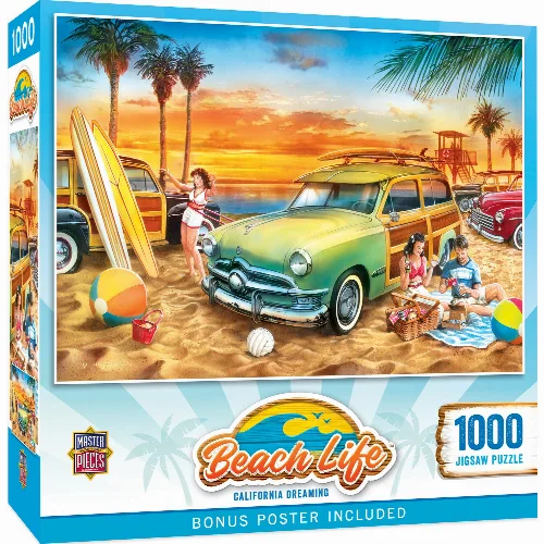 MasterPieces Beach Life Jigsaw Puzzle - California Dreaming - 1000 Piece - Image 1
