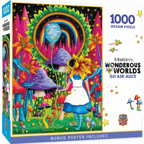 MasterPieces Wonderous Worlds Jigsaw Puzzle - Go Ask Alice - 1000 Piece - Image 1