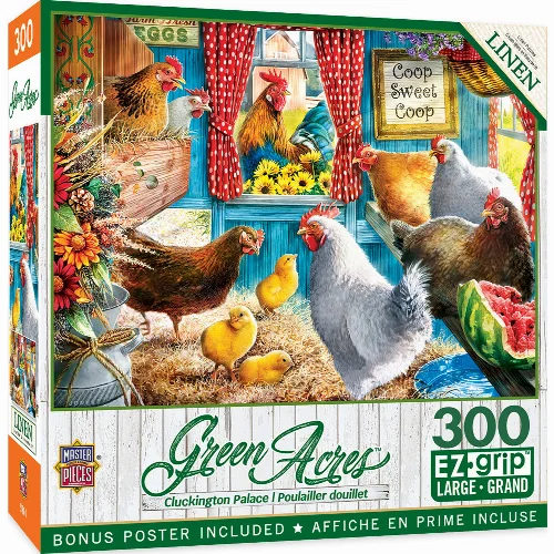 MasterPieces Green Acres Jigsaw Puzzle - Cluckington Palace - 300 Piece - Image 1