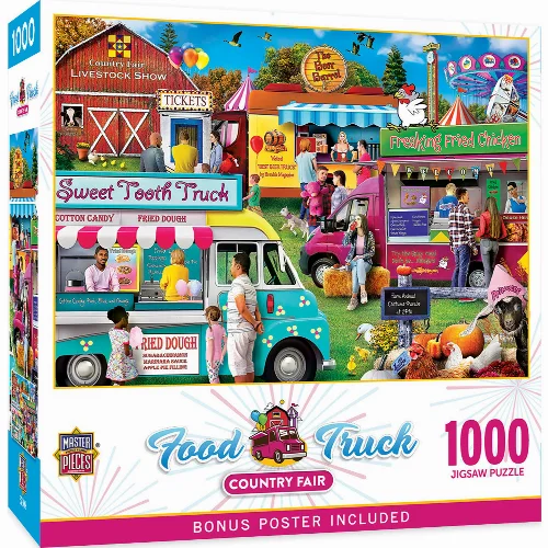 MasterPieces Food Truck Roundup Jigsaw Puzzle - Country Fair - 1000 Piece - Image 1