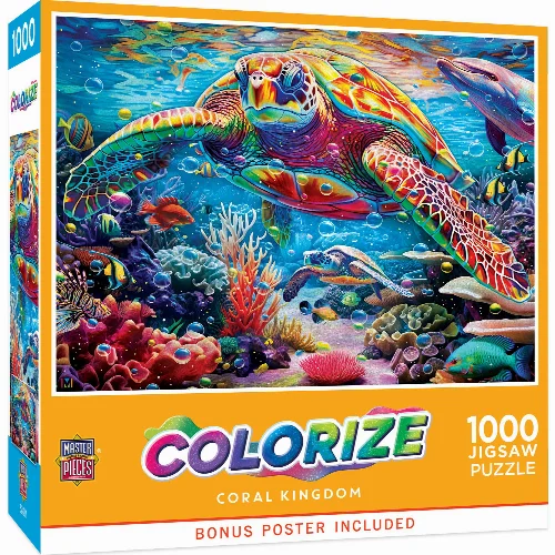 MasterPieces Colorize Jigsaw Puzzle - Coral Kingdom - 1000 Piece - Image 1