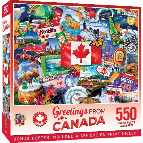 MasterPieces Greetings From Canada Jigsaw Puzzle - - 550 Piece - Image 1