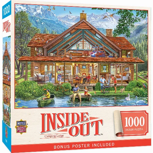 MasterPieces Inside Out Jigsaw Puzzle - Camping Lodge - 1000 Piece - Image 1