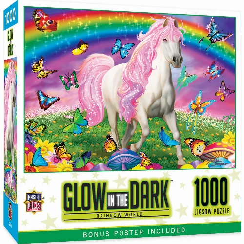 MasterPieces Glow in the Dark Jigsaw Puzzle - Rainbow World - 1000 Piece - Image 1