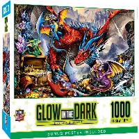MasterPieces Glow in the Dark Jigsaw Puzzle - Dragon's Horde - 1000 Piece
