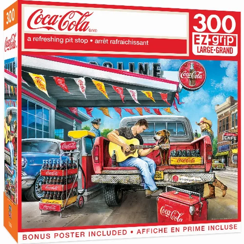 MasterPieces Coca-Cola Jigsaw Puzzle - A Refreshing Pit Stop - 300 Piece - Image 1