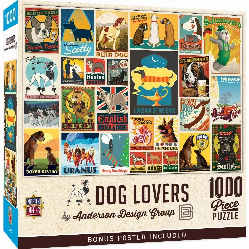 MasterPieces Anderson Design Group Jigsaw Puzzle - Dog Lovers - 1000 Piece - Image 1