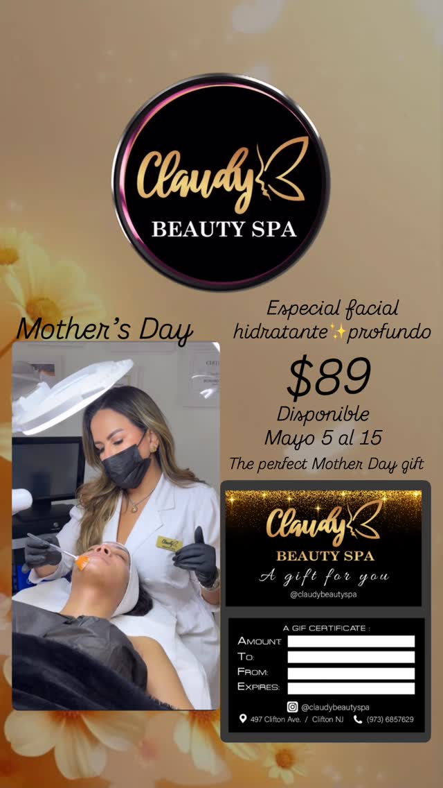 Claudy Beauty Spa Instagram: REGALA a MAMA  el mejor detalle,un facial que ilumine
su piel y relaje su alma✨
Porque su amor es et…