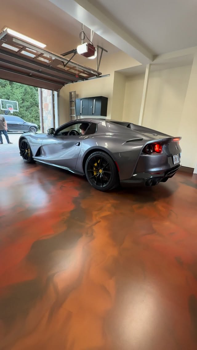Epoxy Flooring DMV Instagram: A metallic epoxy floor is perfect for showcasing your car collection. Each blend is custom-made to m…