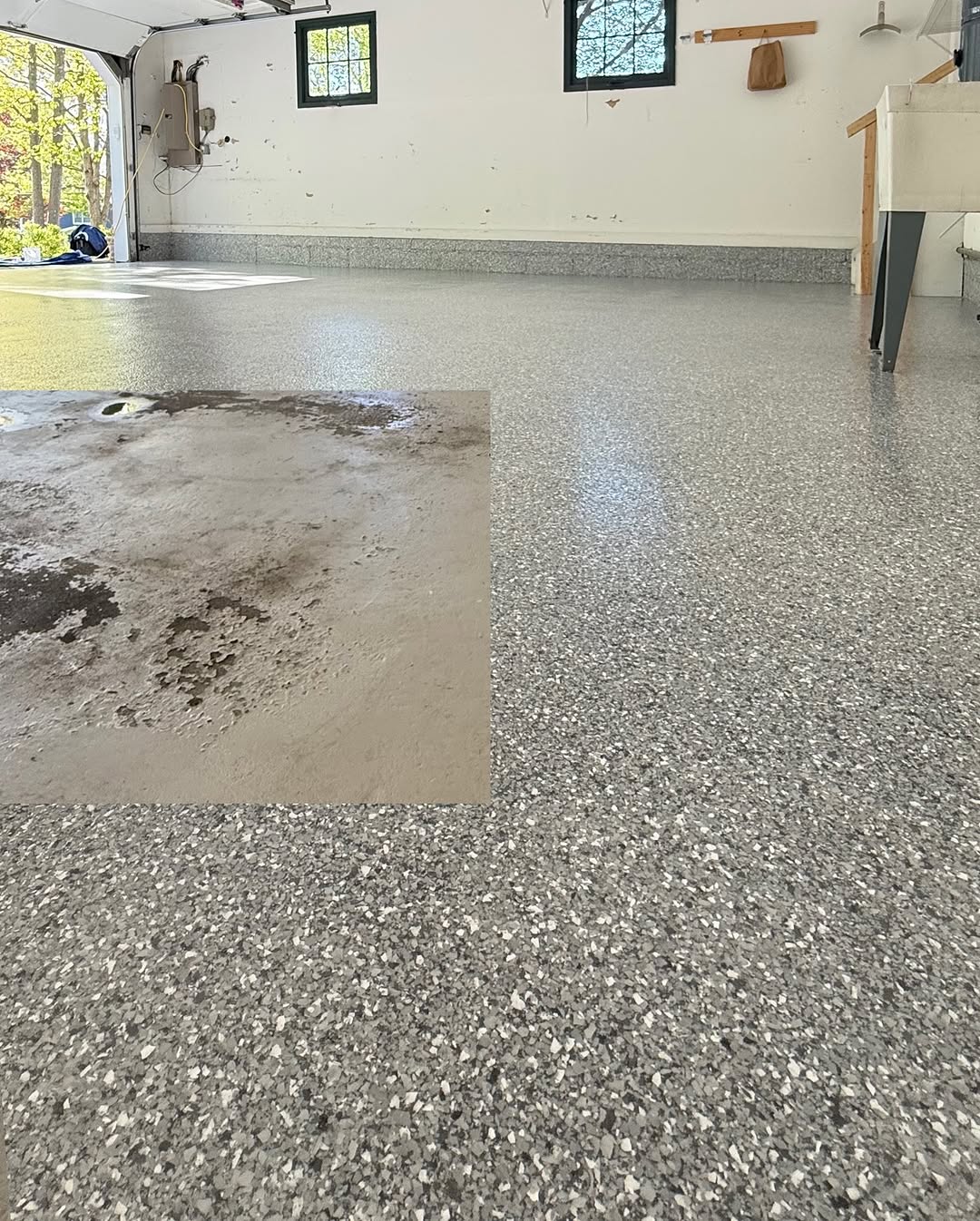 JC Epoxy Flooring Instagram: Before and After | Polyaspartic Flake Garage Floor Coating in Basking Ridge, NJ

Stained, worn concr…