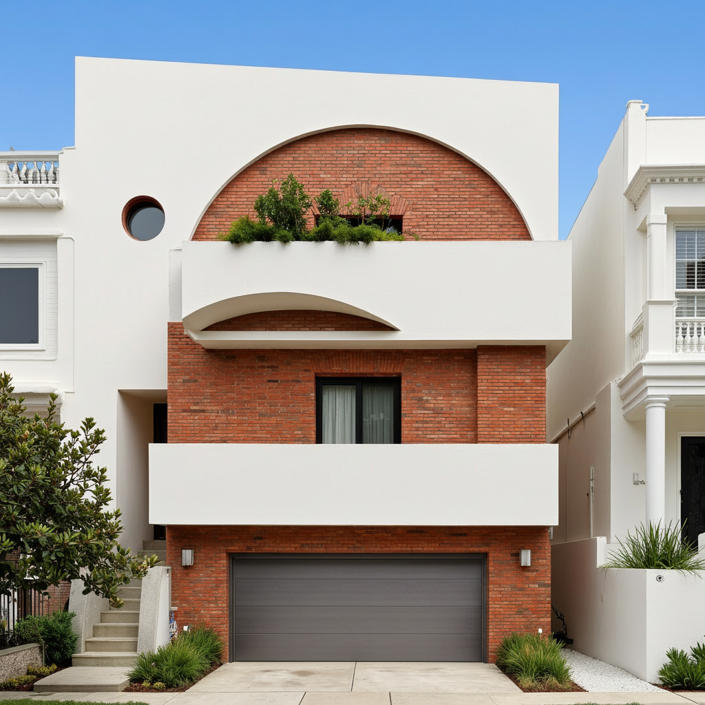 Change the wooden door to a modern sliding metal door, realistic texture.