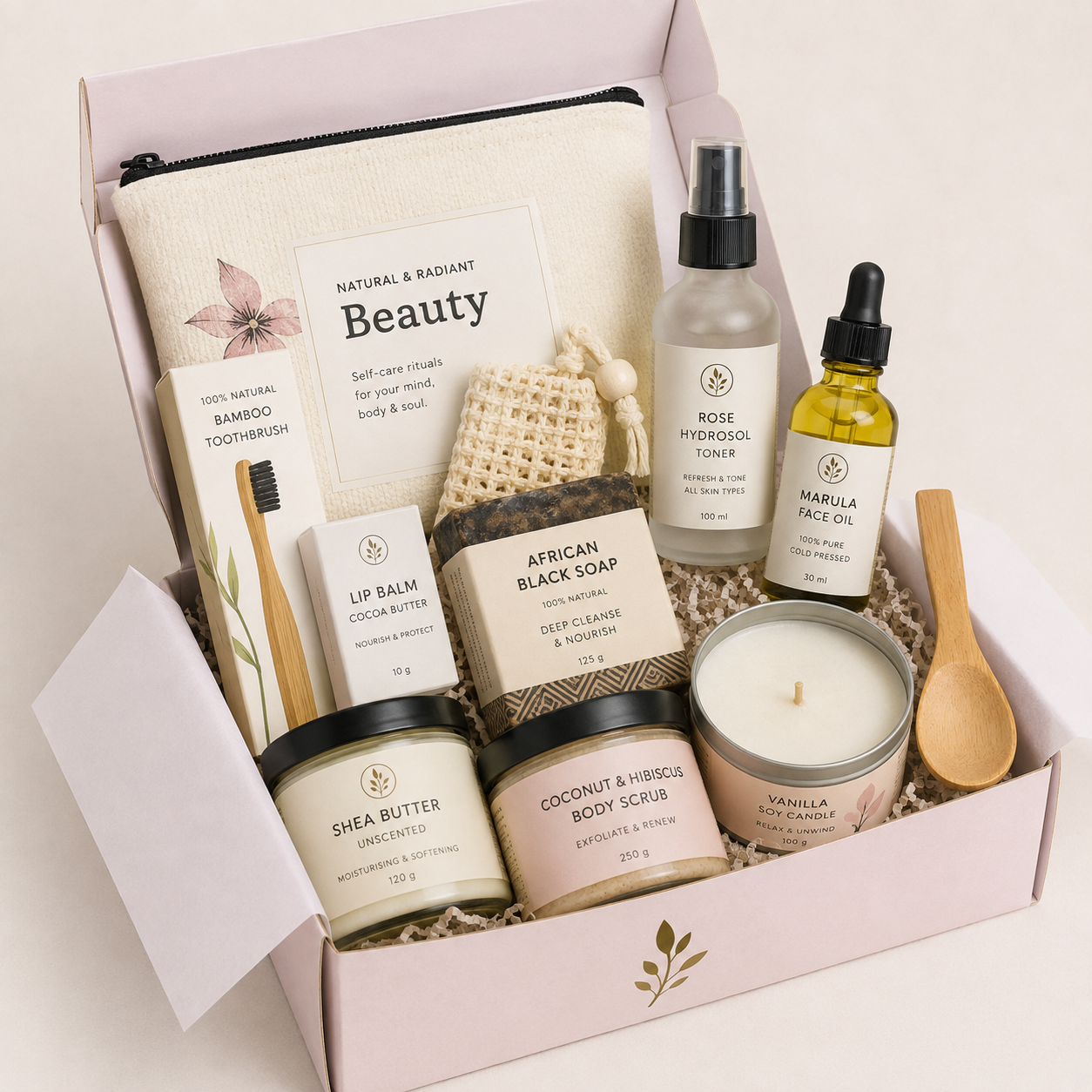 Self-care gift box from RibiRewards' December collection