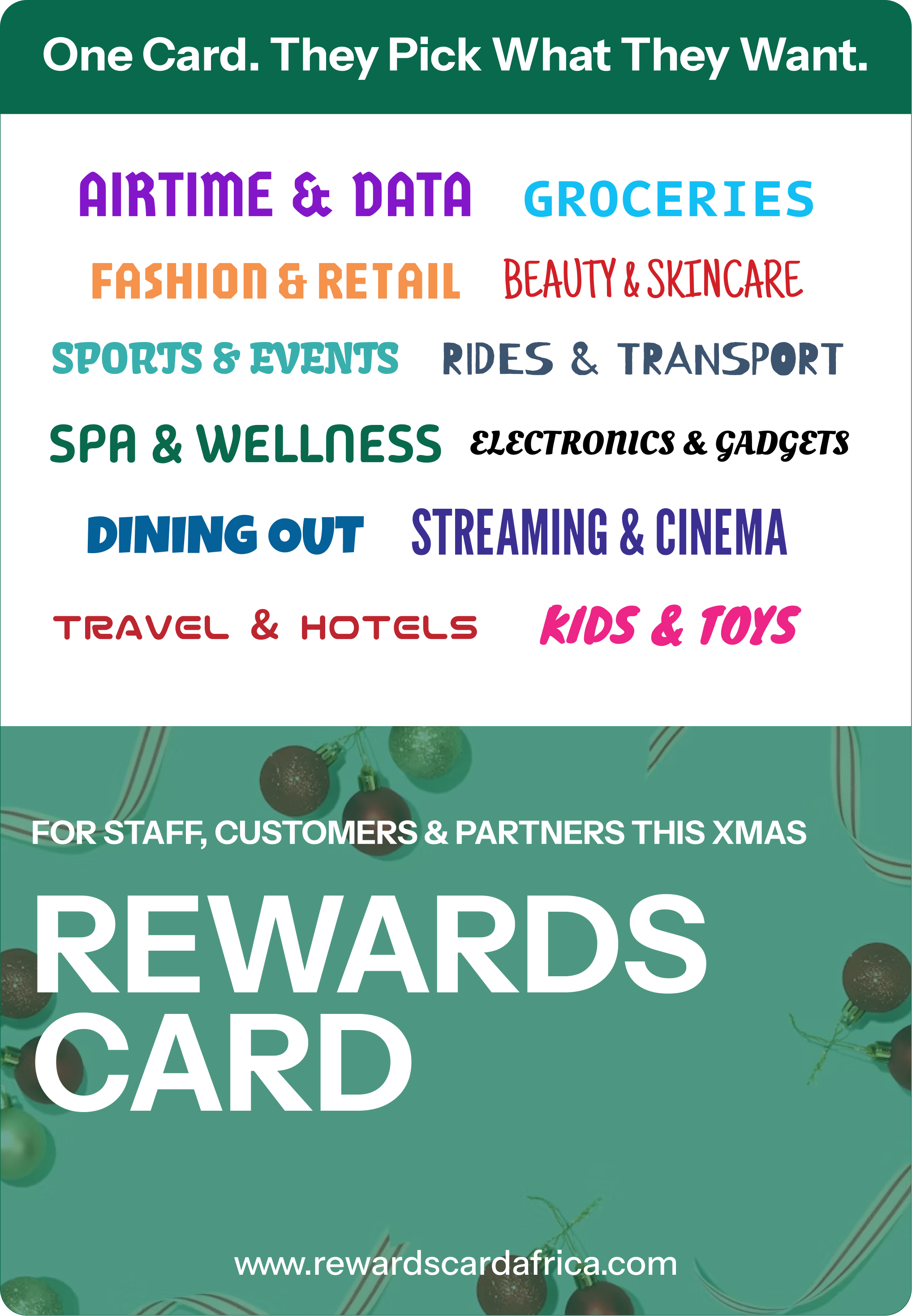 Christmas Rewards Card design, variant 7