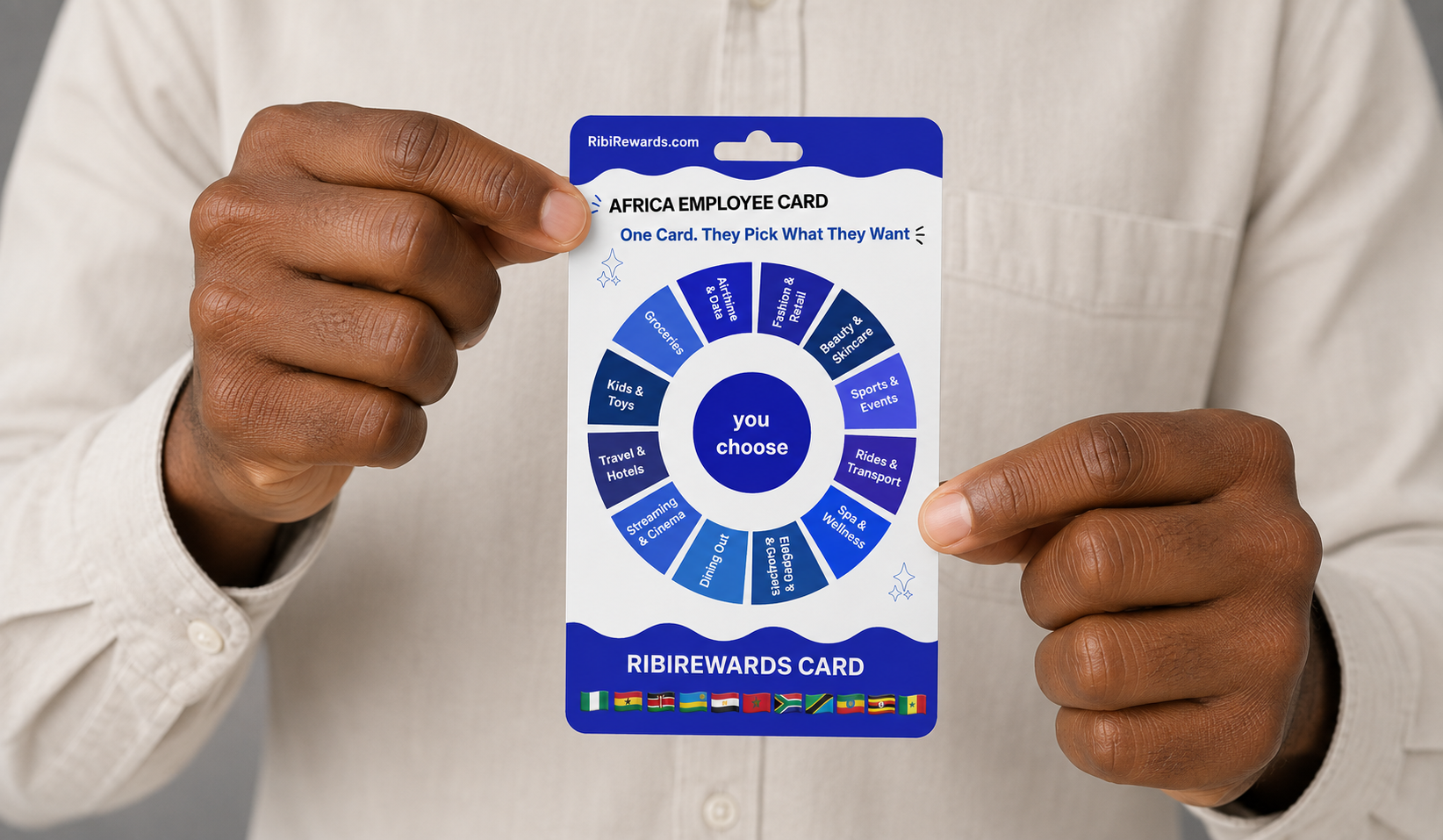 RibiRewards RewardsCard — one card, they pick what they want