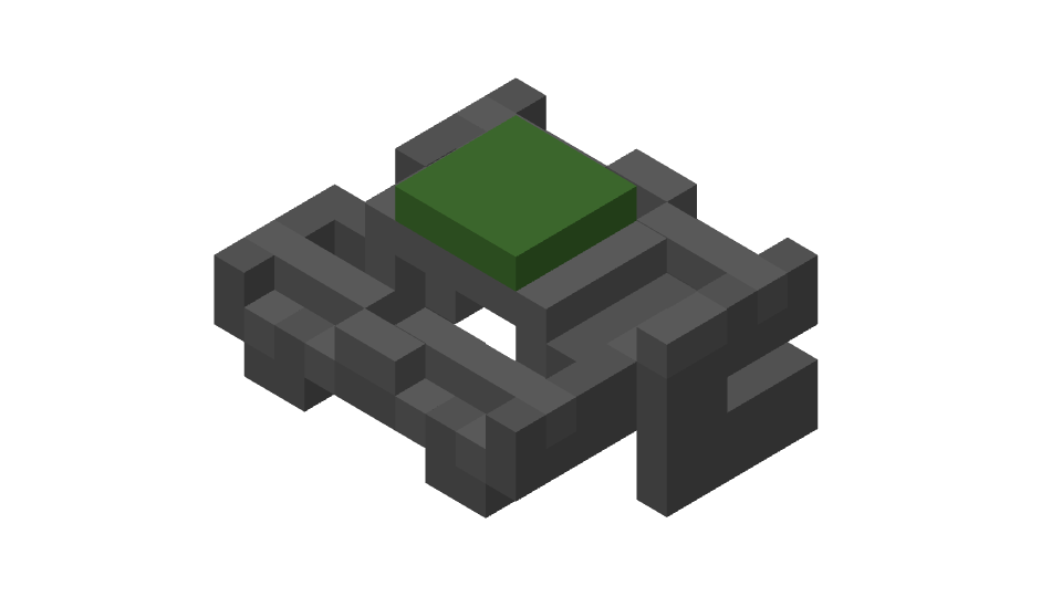 Compact Stone-and-Grass Redstone Platform