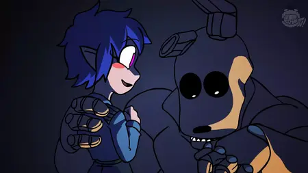 1boy 1girls 2d 2d_animation animated ass baton black_screen_roulette blank_thumbnail blue_hair comic cum demon drooling emi emi's_night_at_freddy's emi_(character) emi_(twistedgrim) fellatio female five_nights_at_freddy's five_nights_at_freddy's_3 funny interspecies long_video longer_than_30_seconds longer_than_one_minute male monster mp4 nightstick oc oral oral_sex original original_character pink_eyes pointy_ears rabbit robot self_insert sex sound springtrap springtrap_(fnaf) twistedgrim video voice_acted